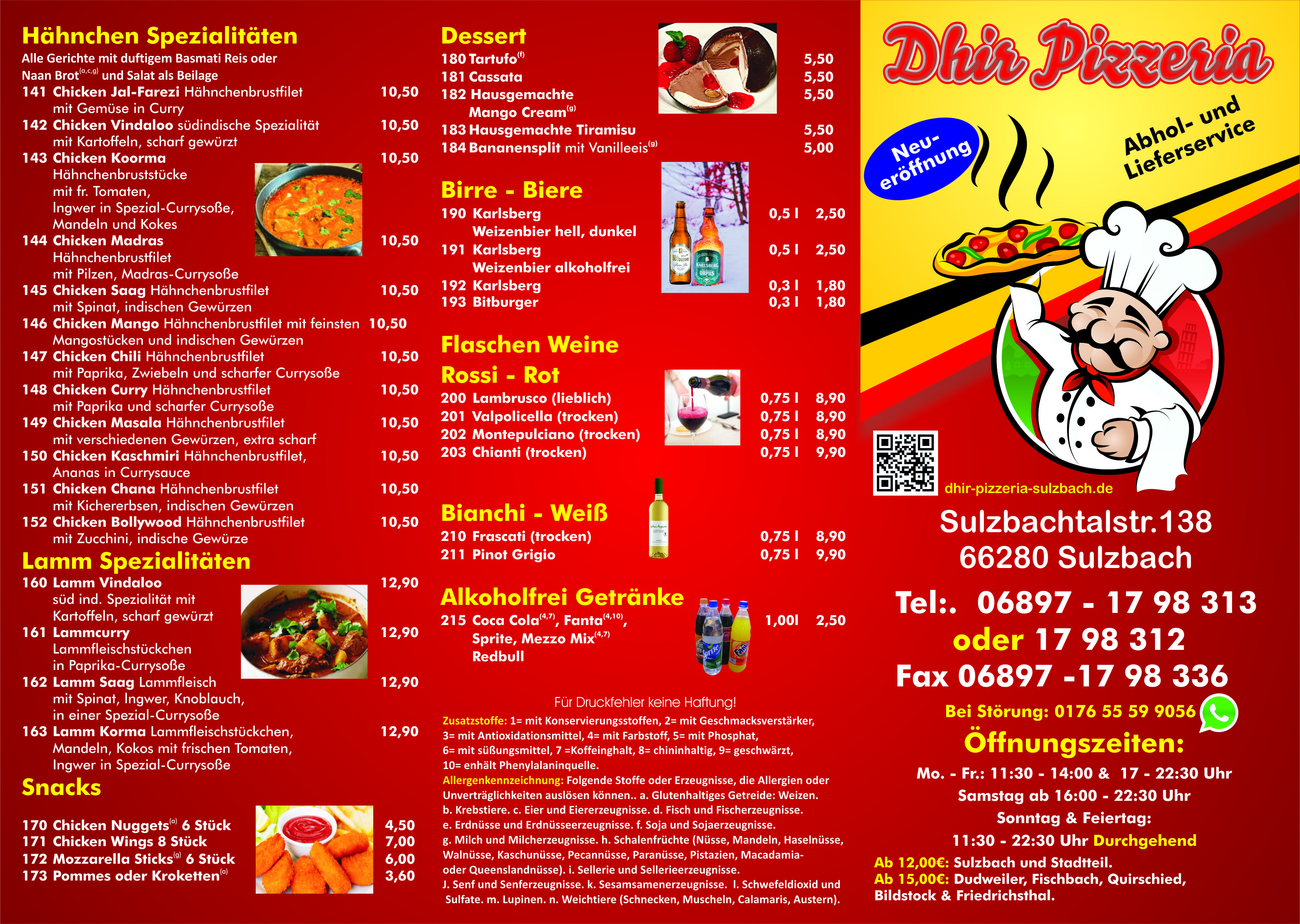 hotel menu